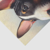 Papier Mousseline Vintage Bull Terrier Peinture Portrait (Détail)