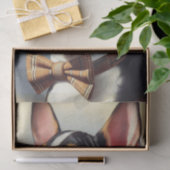 Papier Mousseline Vintage Bull Terrier Peinture Portrait (Cadeau)