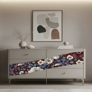 Papier Mousseline Vintage Burgundy Botanical Floral Decoupage Print 