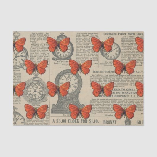 Papier Mousseline Vintage Butterfly (Recto)