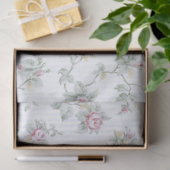 Papier Mousseline Vintage chic Rose et raypes (Cadeau)
