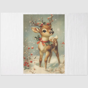 Papier Mousseline Vintage Christmas Deer