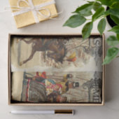 Papier Mousseline Vintage Christmas Horse Carriage Ride (Cadeau)