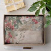 Papier Mousseline Vintage Christmas Robin and Cherries Decoupage (Cadeau)