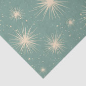 Papier Mousseline Vintage Christmas Starbursts Soft Blue (Détail)