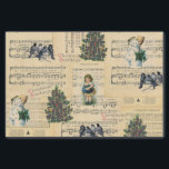 Papier Mousseline Vintage Christmas Tree Snowman Music Tissu Papier<br><div class="desc">Un collage d'illustrations vintages et de partitions de Noël. Comprend une illustration d'une petite fille, d'un bonhomme de neige, d'un arbre de Noël et d'oiseaux d'hiver bleus. Version mise à jour disponible : il suffit de taper Vintage Christmas Tree Snowman Music Tissue Paper dans la barre de recherche en haut...</div>