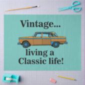 Papier Mousseline Vintage Classic Car Birthday (Artisanat)