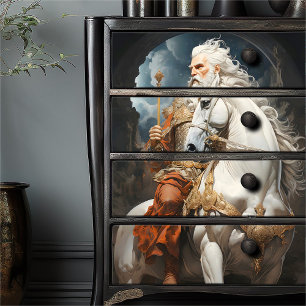 Papier Mousseline Vintage classique grec Dieu Apollo Rouge Or