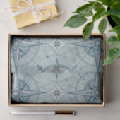Papier Mousseline Vintage Compass Nautical Seamless Pattern (2) (Cadeau)