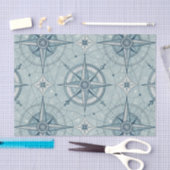 Papier Mousseline Vintage Compass Nautical Seamless Pattern (2) (Artisanat)
