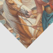 Papier Mousseline Vintage Cowgirl (Détail)