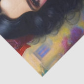 Papier Mousseline Vintage Dame Élégante En Découpage Noir (Détail)