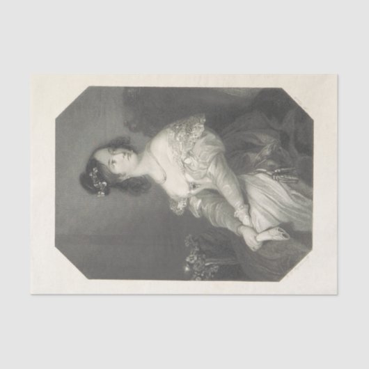 Papier Mousseline Vintage dame noire et blanche (Recto)