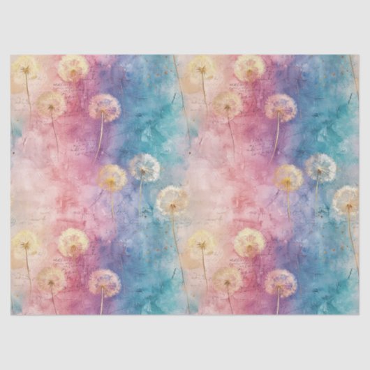 Papier Mousseline Vintage Dandelion Abstract Pattern (3) (Recto)