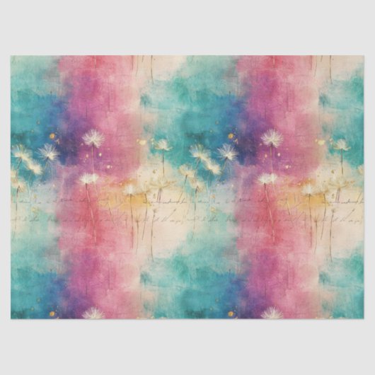 Papier Mousseline Vintage Dandelion Abstract Pattern (4) (Recto)