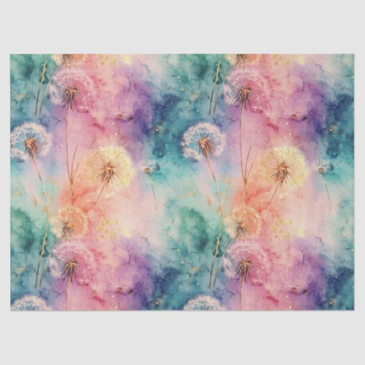 Papier Mousseline Vintage Dandelion Abstract Pattern (5) (Recto)