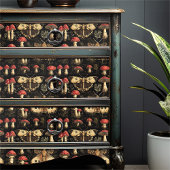 Papier Mousseline Vintage Dark Academia Moth and Mushroom