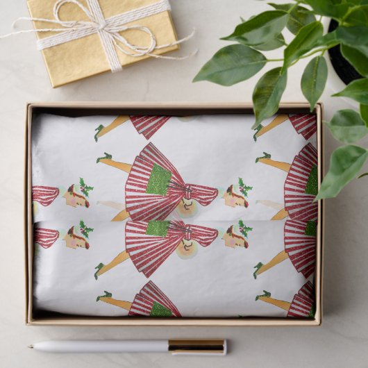 Papier Mousseline vintage de Noël 1950 (Cadeau)