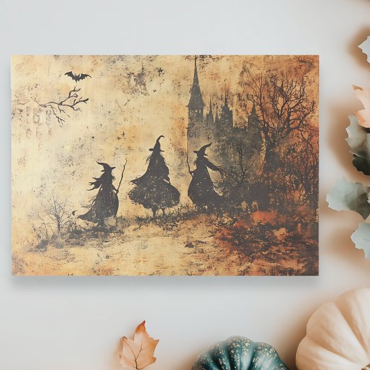 Papier Mousseline Vintage Decoupage Halloween Witches