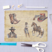 Papier Mousseline Vintage Découpage Western Steampunk (Artisanat)