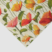 Papier Mousseline Vintage. Des pavots. (Détail)