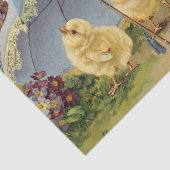 Papier Mousseline Vintage Easter Chicks Under an Umbrella (Détail)
