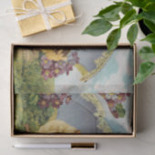 Papier Mousseline Vintage Easter Chicks Under an Umbrella (Cadeau)