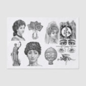 Papier Mousseline Vintage Elégance Decoupage Collage Tissu (Recto)