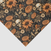 Papier Mousseline Vintage Elégant crâne floral (Détail)