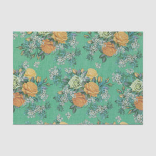 Papier Mousseline Vintage Elegant Rose Floral bouquet botanique