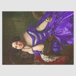 Papier Mousseline Vintage élégante dame bleu violet robe Découpage