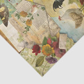 Papier Mousseline Vintage Farmhouse Rooster and Chicken Decoupage (Détail)