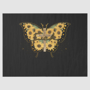 Papier Mousseline Vintage Femmes Hommes Foi Croix Tournesol Papillon