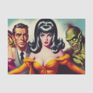 Papier Mousseline Vintage fille vampire