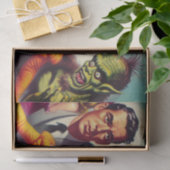 Papier Mousseline Vintage fille vampire (Cadeau)