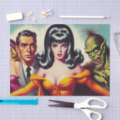 Papier Mousseline Vintage fille vampire (Artisanat)