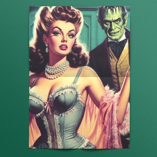 Papier Mousseline Vintage fille vampire