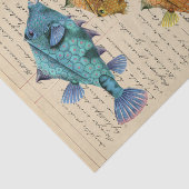 Papier Mousseline Vintage Fish decoupage (Détail)