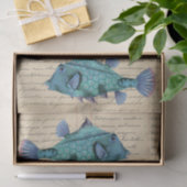 Papier Mousseline Vintage Fish decoupage (Cadeau)
