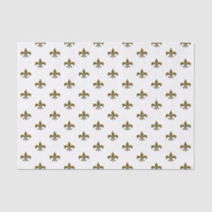 Papier Mousseline Vintage Fleur de Lis Petite Blanc Français