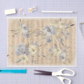 Papier Mousseline vintage fleurs vieux (Artisanat)