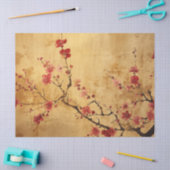 Papier Mousseline Vintage floraison de cerisier japonais (Artisanat)