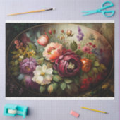 Papier Mousseline Vintage Floral. (Artisanat)