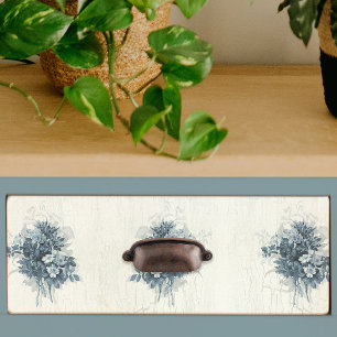 Papier Mousseline Vintage Floral bleu et blanc Découpage