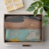 Papier Mousseline Vintage Floral Boots de cowboy (Cadeau)