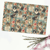 Papier Mousseline Vintage Floral Flower Motif