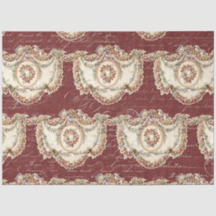 Papier Mousseline Vintage Floral Garland Bourgogne Découpage