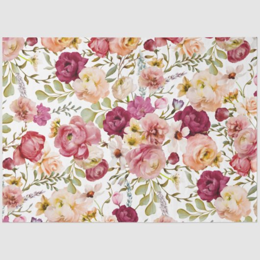 Papier Mousseline Vintage floral lunaire inspiré (Recto)