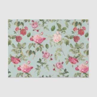 Papier Mousseline Vintage Floral Pink Country Rose