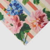 Papier Mousseline Vintage Floral Stripe (Détail)